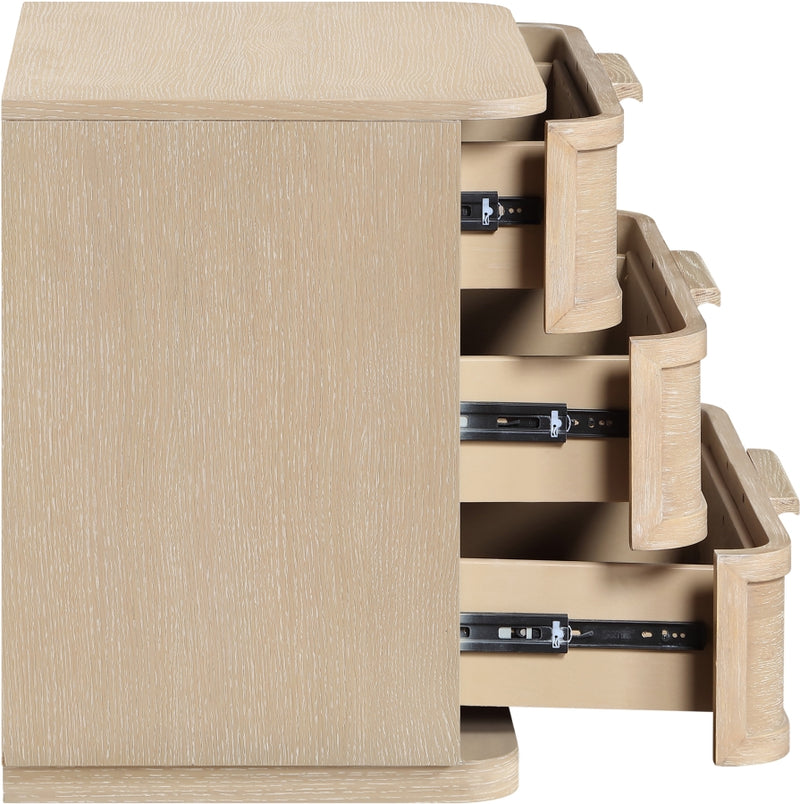 Tiberio 26" Oak Veneer And Solid Wood Nightstand in Natural - TiberioNatural-NS