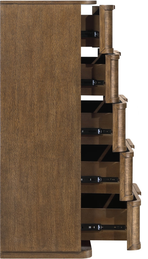 Tiberio Oak Veneer And Solid Wood Chest in Brown - TiberioBrown-CH