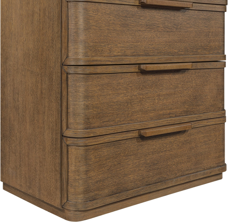 Tiberio Oak Veneer And Solid Wood Chest in Brown - TiberioBrown-CH