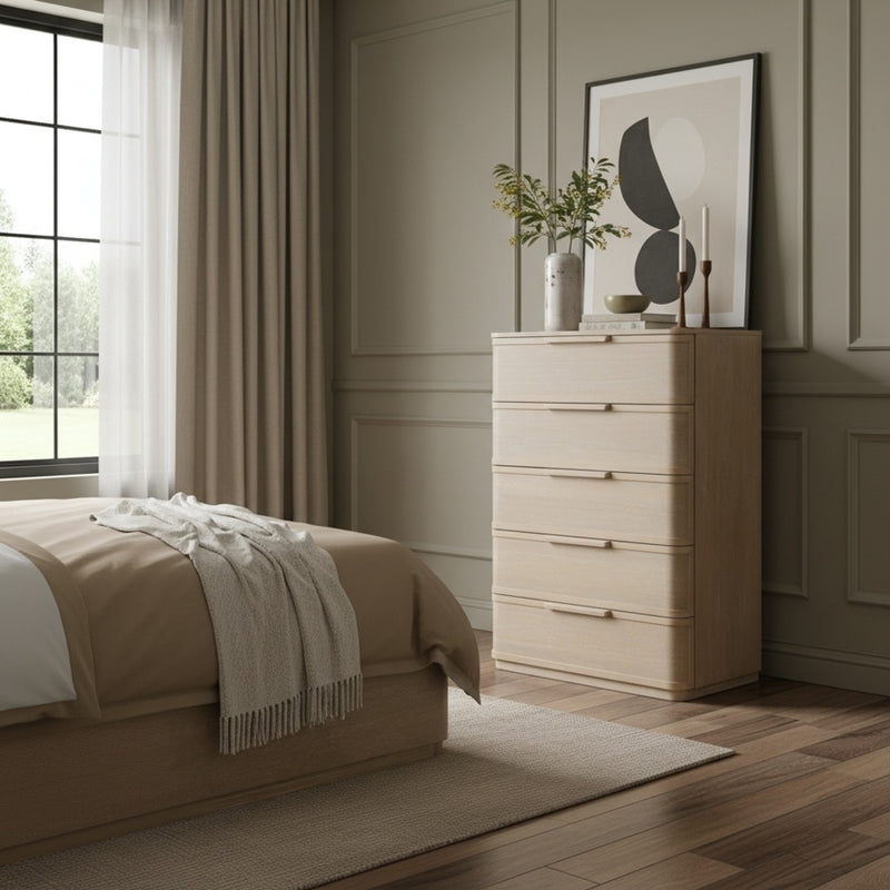 Tiberio Oak Veneer And Solid Wood Chest in Natural - TiberioNatural-CH
