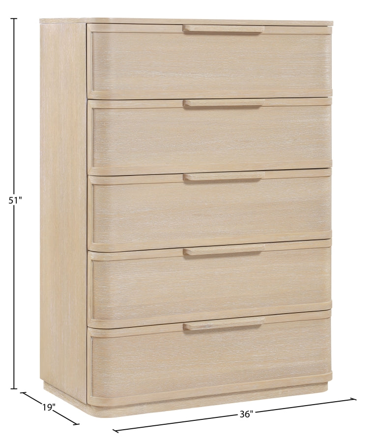 Tiberio Oak Veneer And Solid Wood Chest in Natural - TiberioNatural-CH