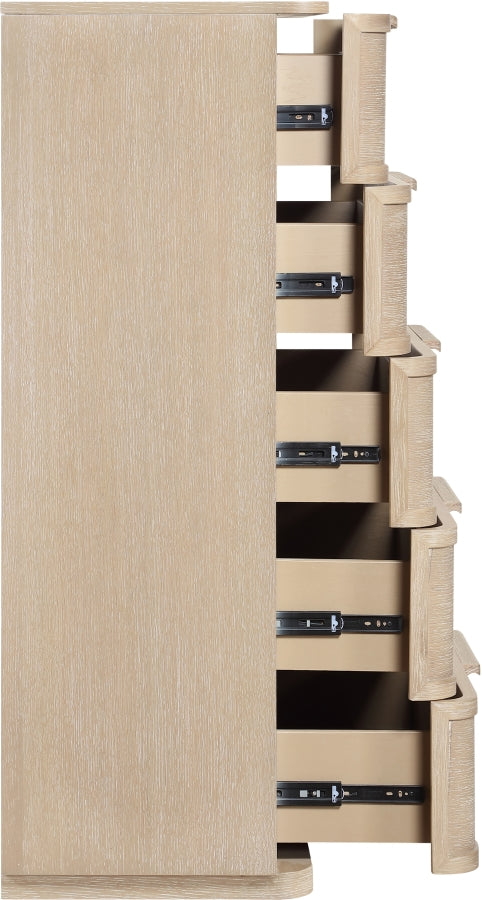 Tiberio Oak Veneer And Solid Wood Chest in Natural - TiberioNatural-CH