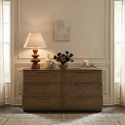 Tiberio Oak Veneer And Solid Wood Dresser in Brown - TiberioBrown-D