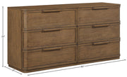 Tiberio Oak Veneer And Solid Wood Dresser in Brown - TiberioBrown-D