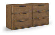 Tiberio Oak Veneer And Solid Wood Dresser in Brown - TiberioBrown-D