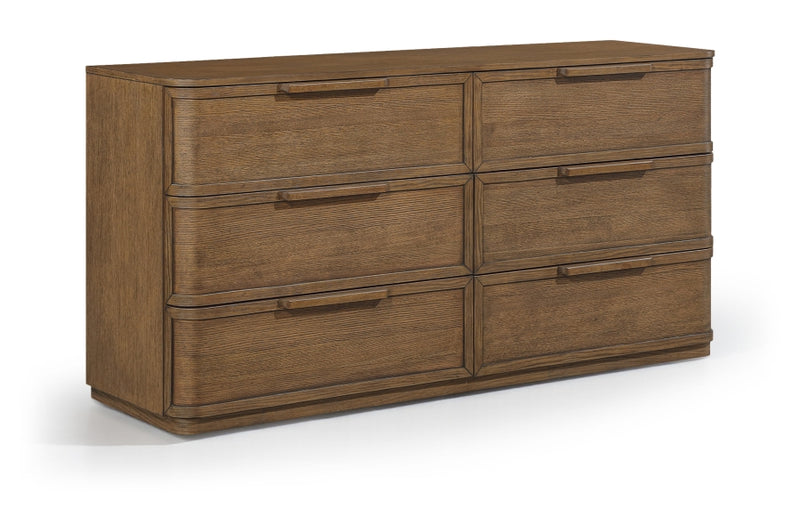 Tiberio Oak Veneer And Solid Wood Dresser in Brown - TiberioBrown-D