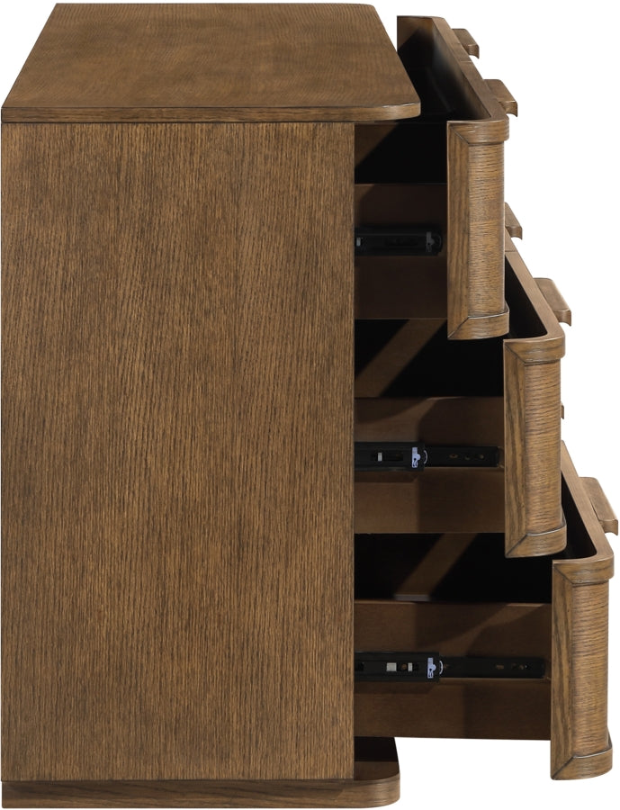 Tiberio Oak Veneer And Solid Wood Dresser in Brown - TiberioBrown-D