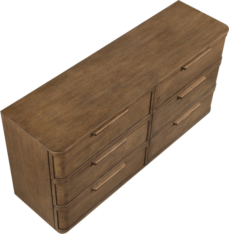 Tiberio Oak Veneer And Solid Wood Dresser in Brown - TiberioBrown-D