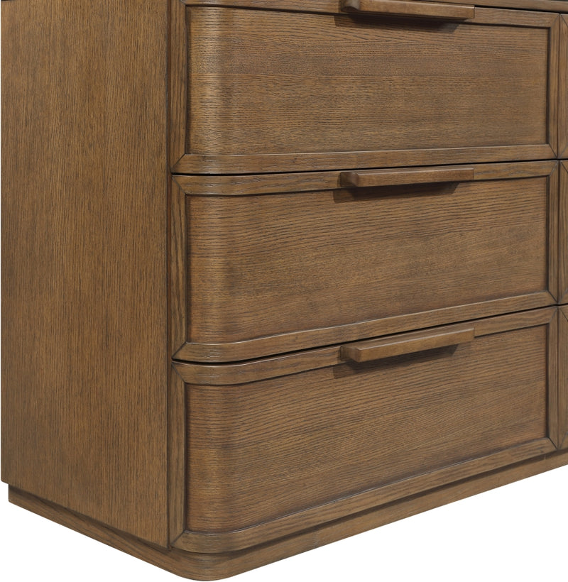 Tiberio Oak Veneer And Solid Wood Dresser in Brown - TiberioBrown-D