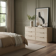 Tiberio Oak Veneer And Solid Wood Dresser in Natural - TiberioNatural-D