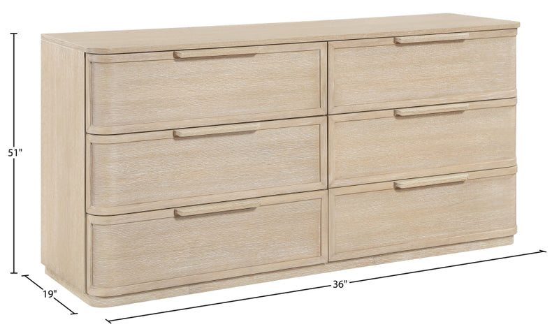 Tiberio Oak Veneer And Solid Wood Dresser in Natural - TiberioNatural-D