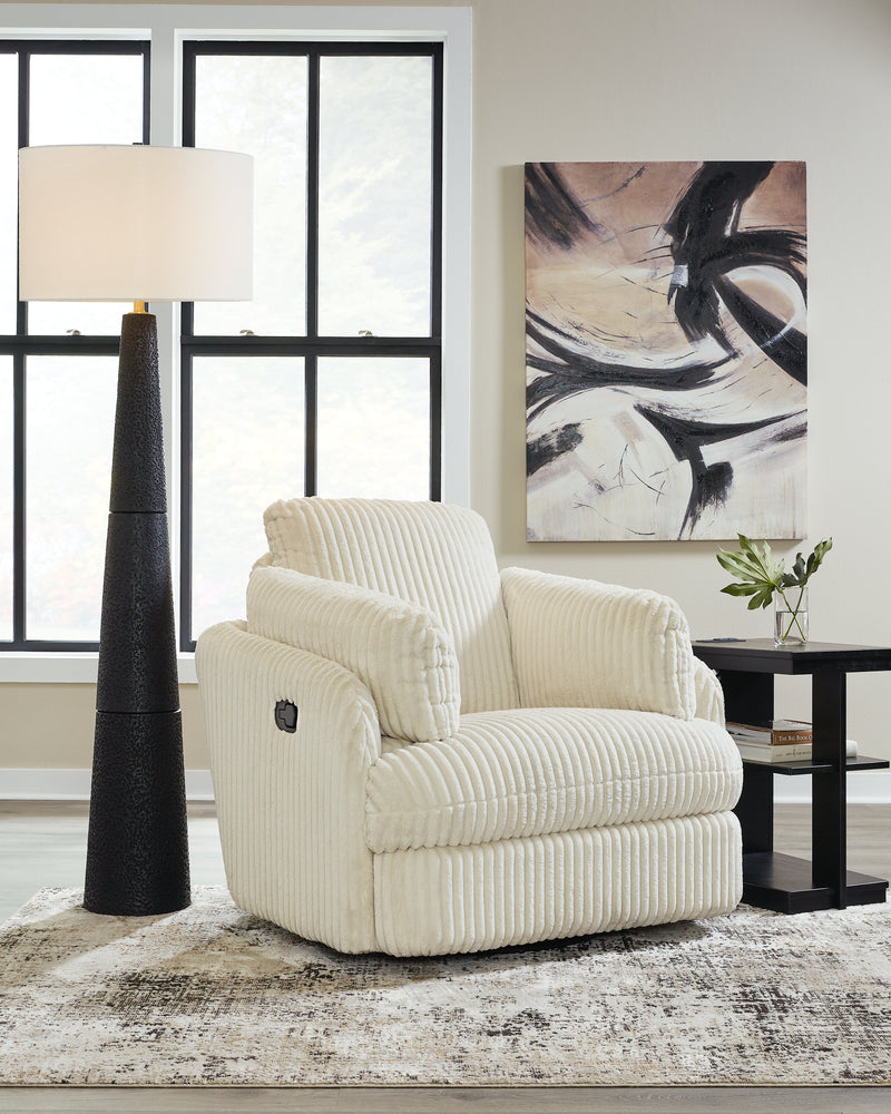 Tie-Breaker Ivory Swivel Glider Recliner - 9490261