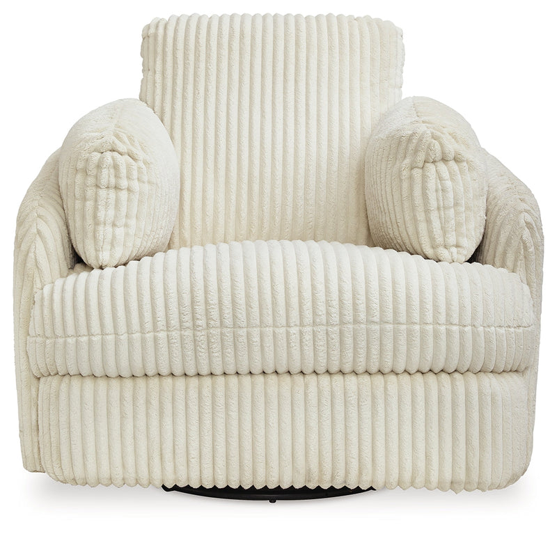 Tie-Breaker Ivory Swivel Glider Recliner - 9490261