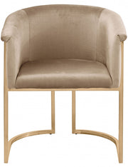 Tierra Velvet Upholstered Dining Chair in Beige - 758Beige-C