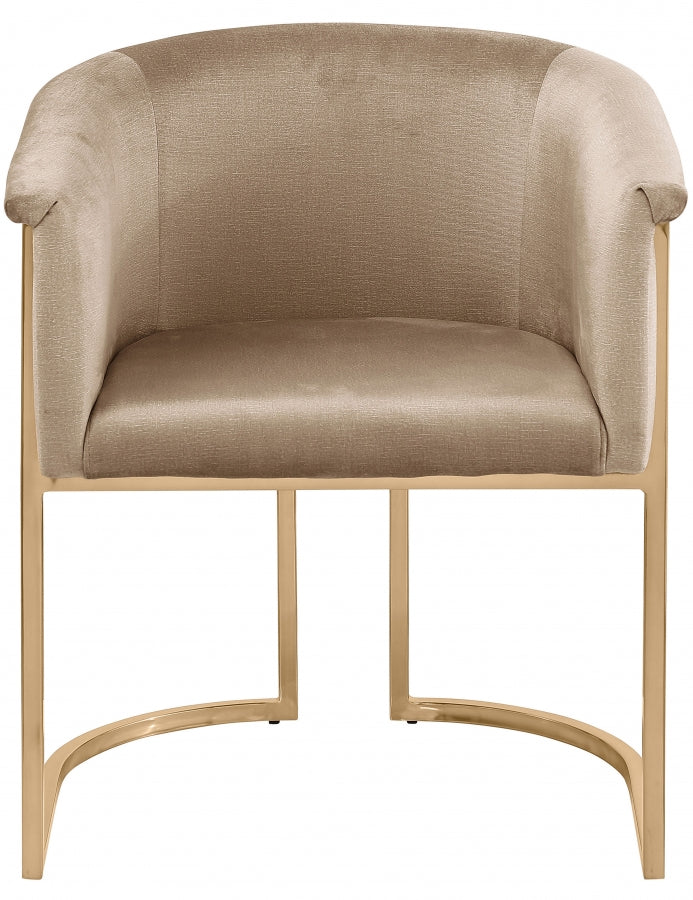 Tierra Velvet Upholstered Dining Chair in Beige - 758Beige-C