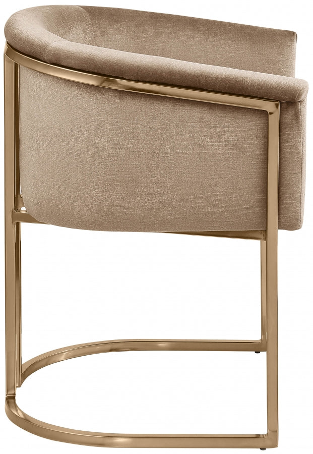 Tierra Velvet Upholstered Dining Chair in Beige - 758Beige-C