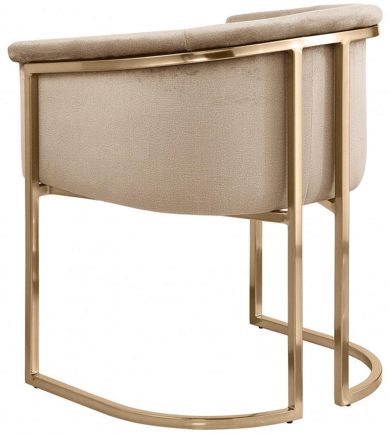 Tierra Velvet Upholstered Dining Chair in Beige - 758Beige-C