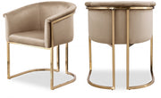 Tierra Velvet Upholstered Dining Chair in Beige - 758Beige-C