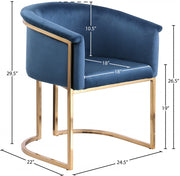 Tierra Velvet Upholstered Dining Chair in Blue - 758Navy-C