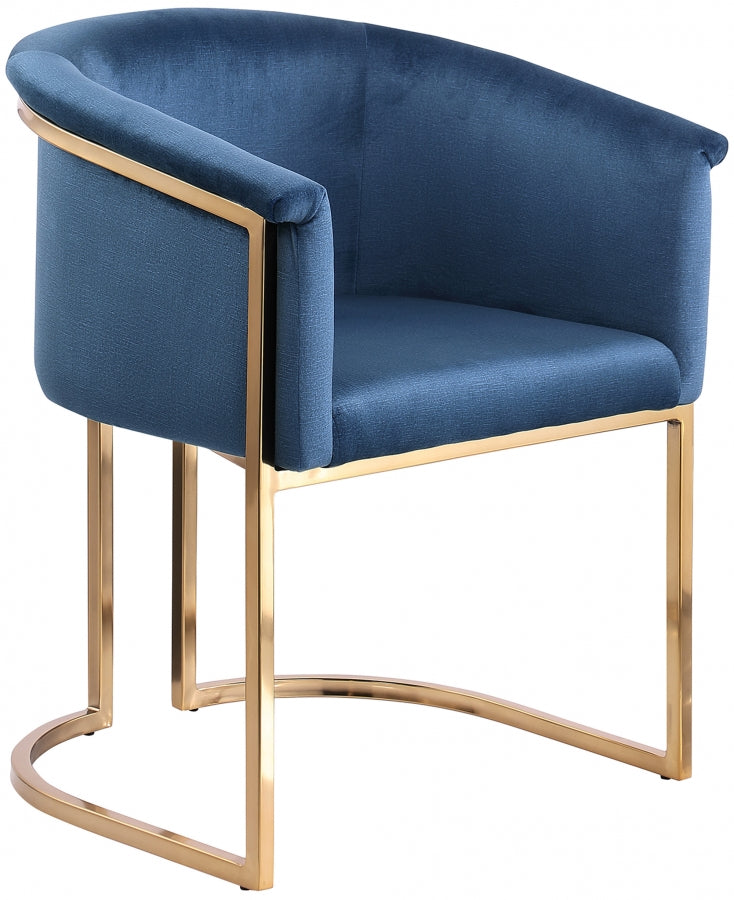 Tierra Velvet Upholstered Dining Chair in Blue - 758Navy-C