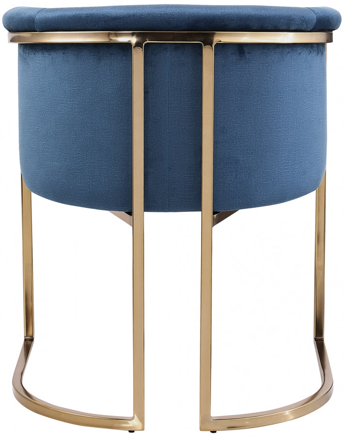 Tierra Velvet Upholstered Dining Chair in Blue - 758Navy-C