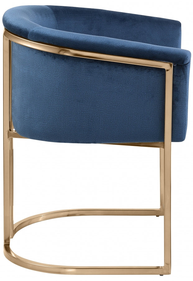 Tierra Velvet Upholstered Dining Chair in Blue - 758Navy-C