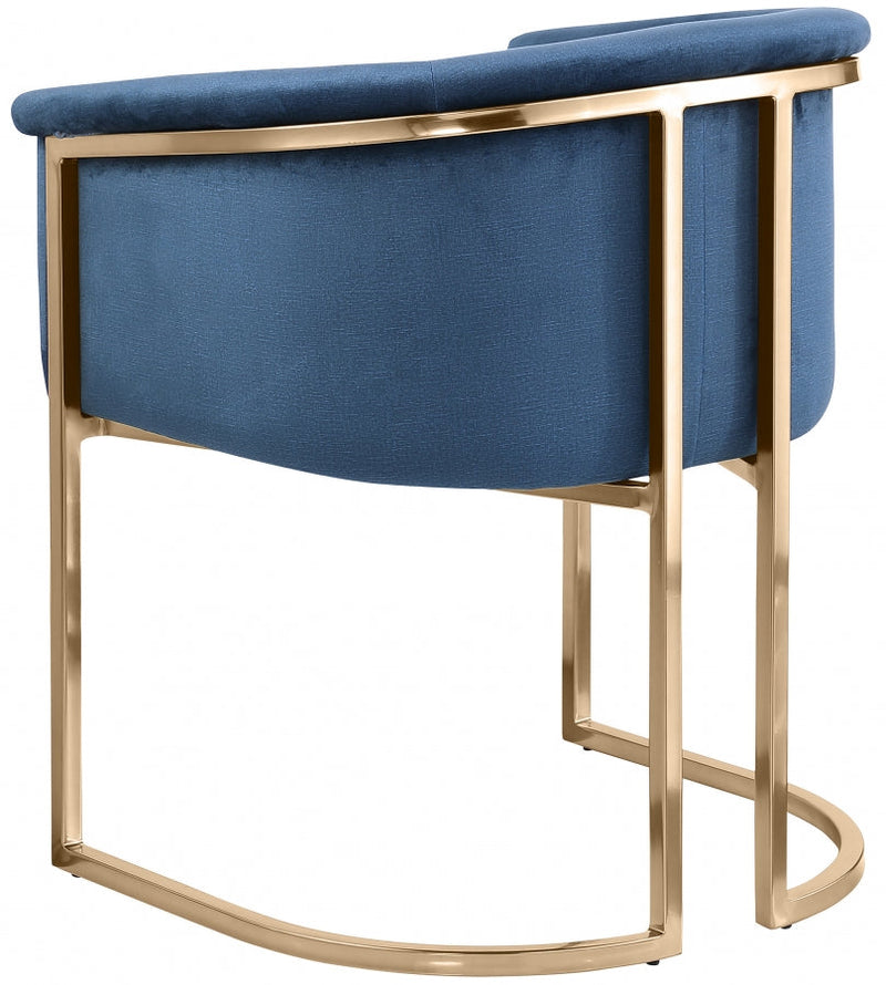 Tierra Velvet Upholstered Dining Chair in Blue - 758Navy-C