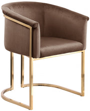 Tierra Velvet Upholstered Dining Chair in Brown - 758Brown-C