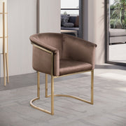 Tierra Velvet Upholstered Dining Chair in Brown - 758Brown-C