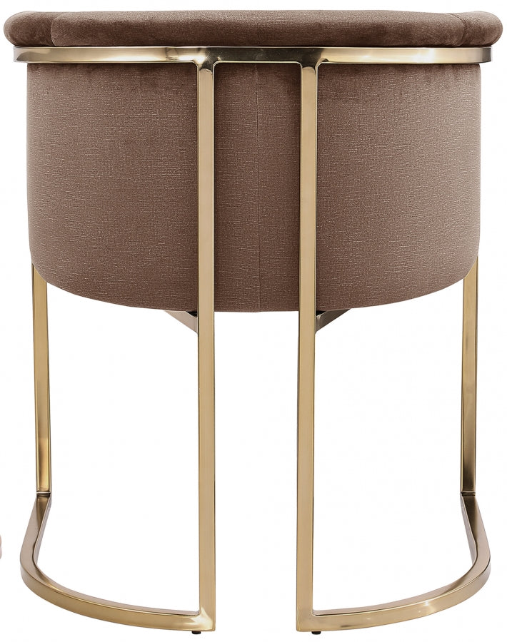 Tierra Velvet Upholstered Dining Chair in Brown - 758Brown-C