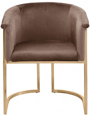 Tierra Velvet Upholstered Dining Chair in Brown - 758Brown-C