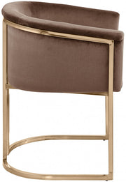 Tierra Velvet Upholstered Dining Chair in Brown - 758Brown-C