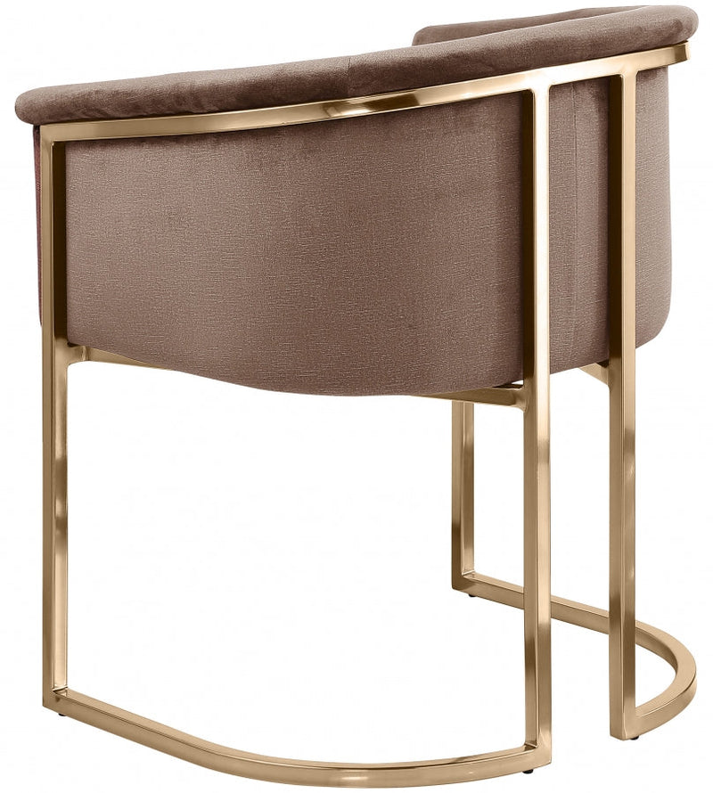 Tierra Velvet Upholstered Dining Chair in Brown - 758Brown-C