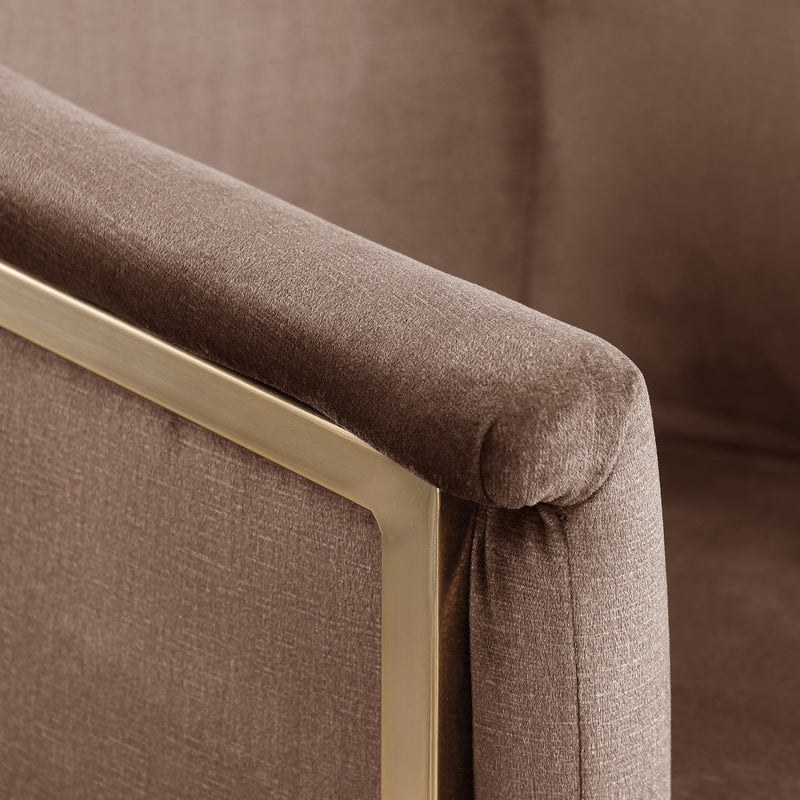 Tierra Velvet Upholstered Dining Chair in Brown - 758Brown-C