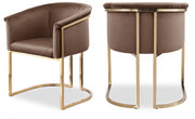 Tierra Velvet Upholstered Dining Chair in Brown - 758Brown-C