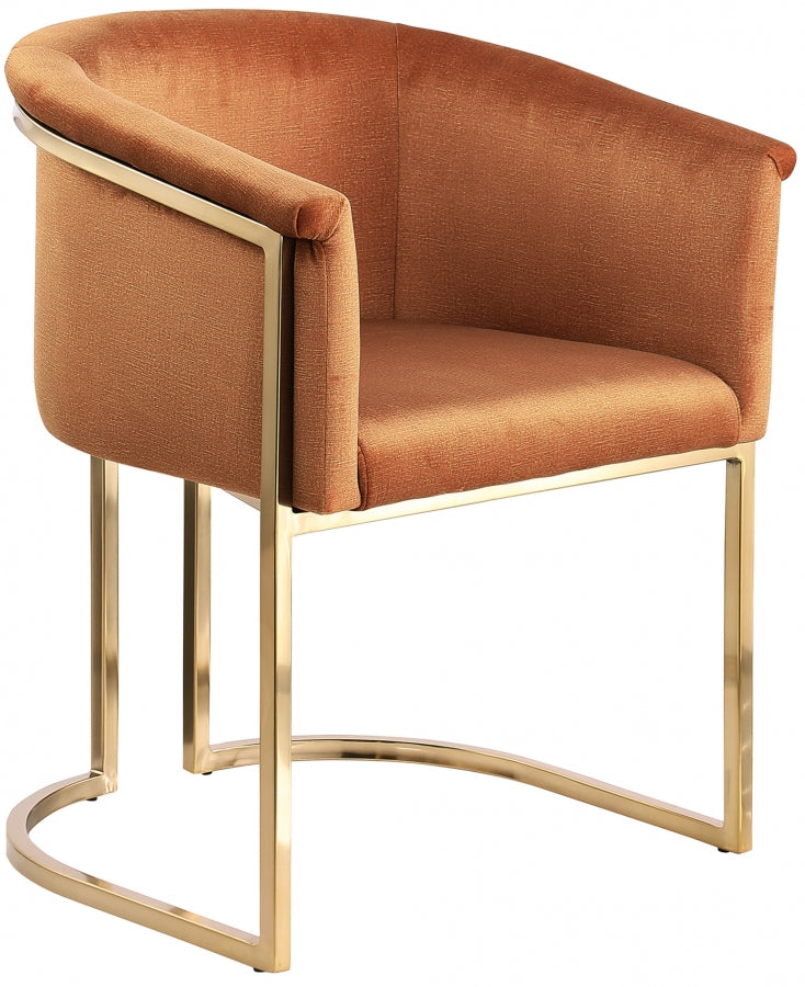 Tierra Velvet Upholstered Dining Chair in Cognac - 758Cognac-C