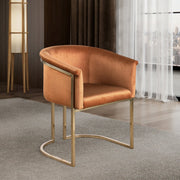 Tierra Velvet Upholstered Dining Chair in Cognac - 758Cognac-C