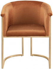 Tierra Velvet Upholstered Dining Chair in Cognac - 758Cognac-C