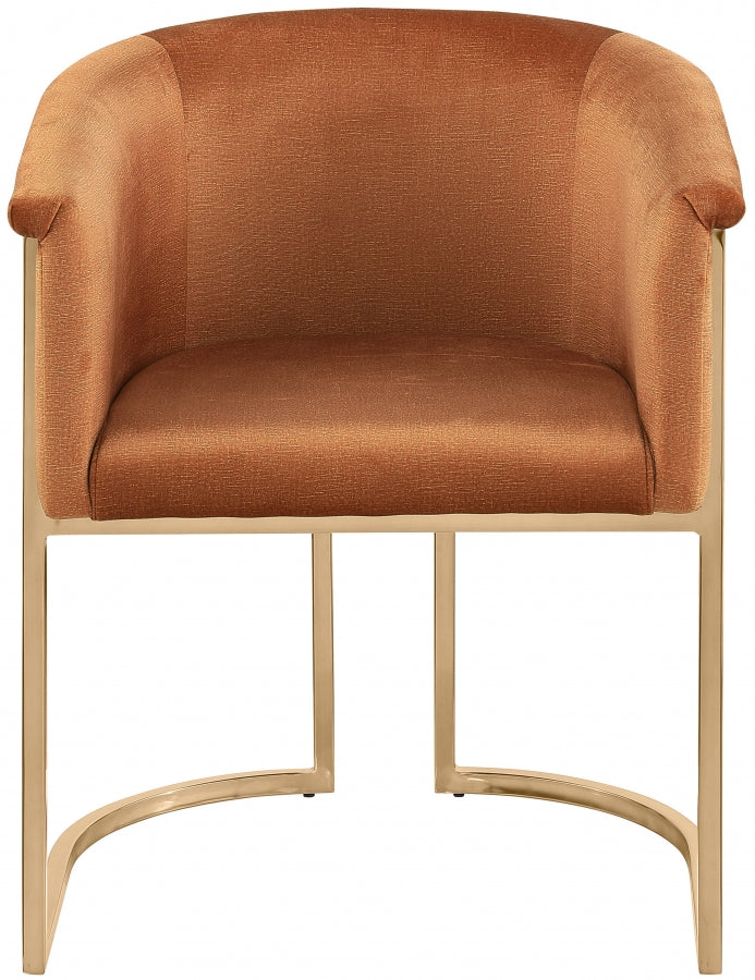 Tierra Velvet Upholstered Dining Chair in Cognac - 758Cognac-C