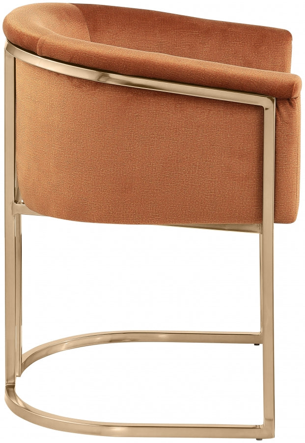 Tierra Velvet Upholstered Dining Chair in Cognac - 758Cognac-C