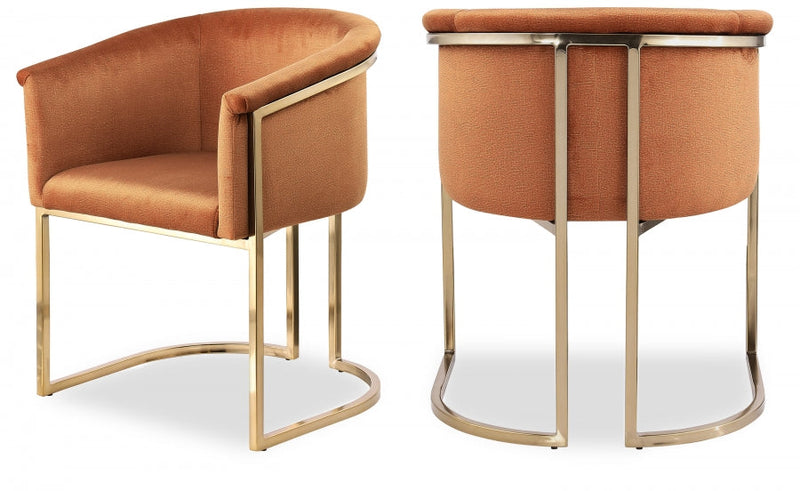 Tierra Velvet Upholstered Dining Chair in Cognac - 758Cognac-C