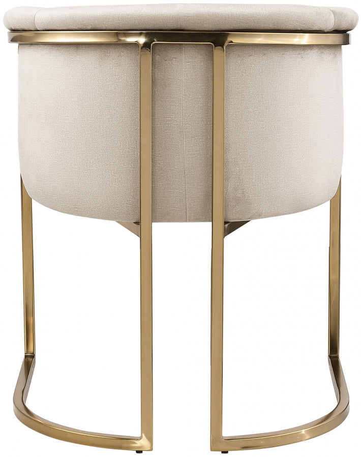 Tierra Velvet Upholstered Dining Chair in Cream - 758Cream-C
