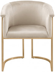 Tierra Velvet Upholstered Dining Chair in Cream - 758Cream-C