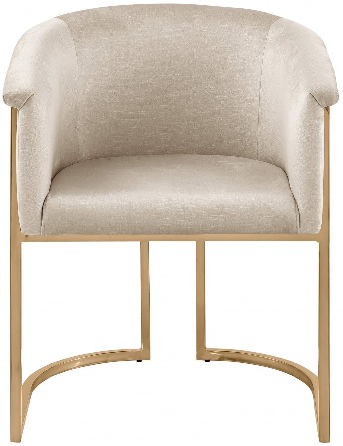 Tierra Velvet Upholstered Dining Chair in Cream - 758Cream-C