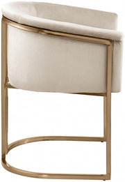 Tierra Velvet Upholstered Dining Chair in Cream - 758Cream-C