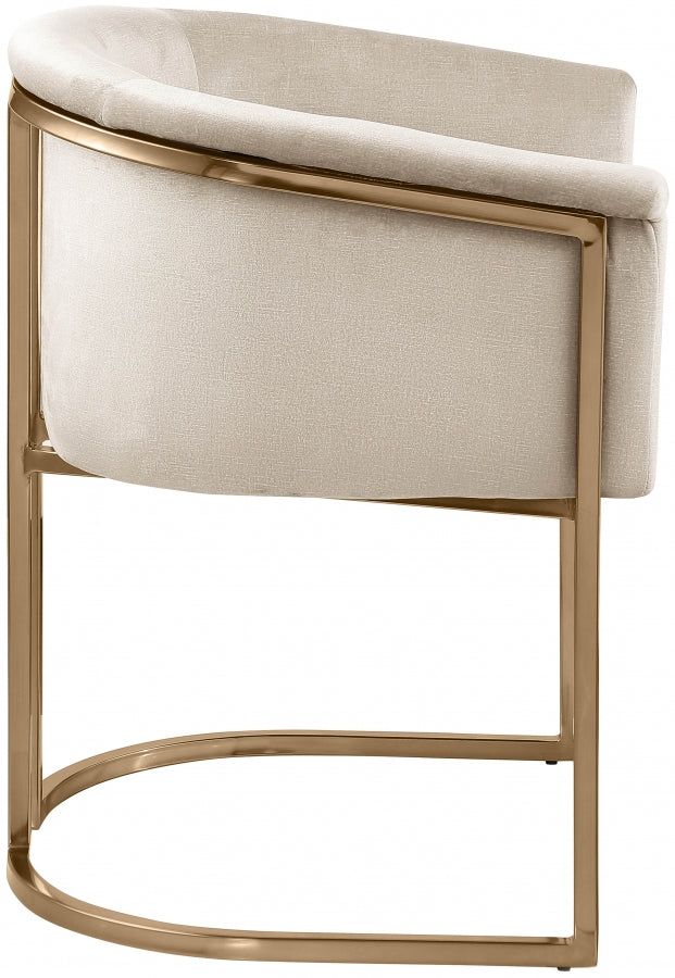 Tierra Velvet Upholstered Dining Chair in Cream - 758Cream-C