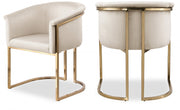 Tierra Velvet Upholstered Dining Chair in Cream - 758Cream-C