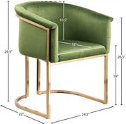 Tierra Velvet Upholstered Dining Chair in Olive - 758Olive-C