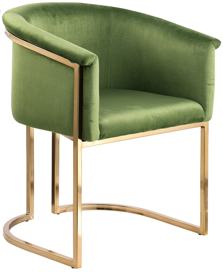 Tierra Velvet Upholstered Dining Chair in Olive - 758Olive-C