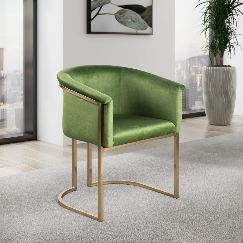 Tierra Velvet Upholstered Dining Chair in Olive - 758Olive-C